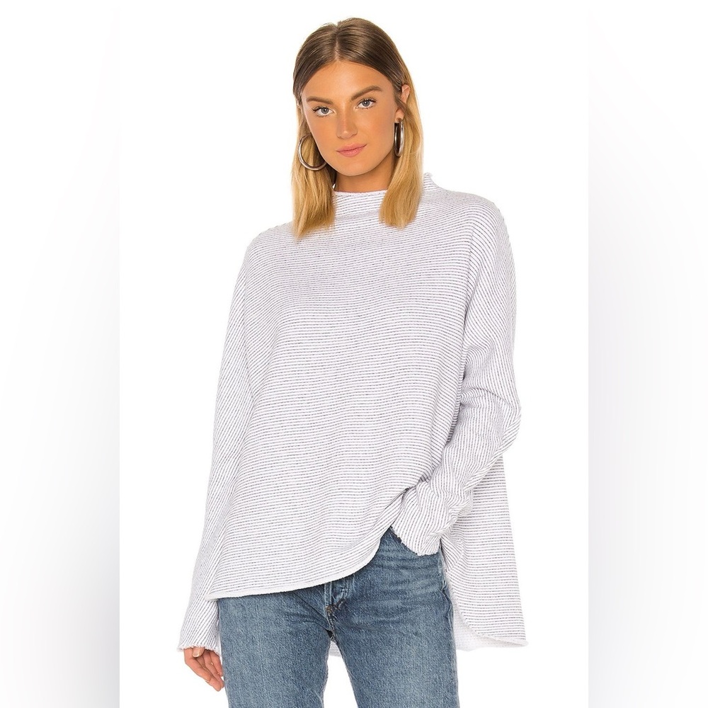 Frank & Eileen Effie Long-Sleeve Funnel Neck Capelet Stripes Size M